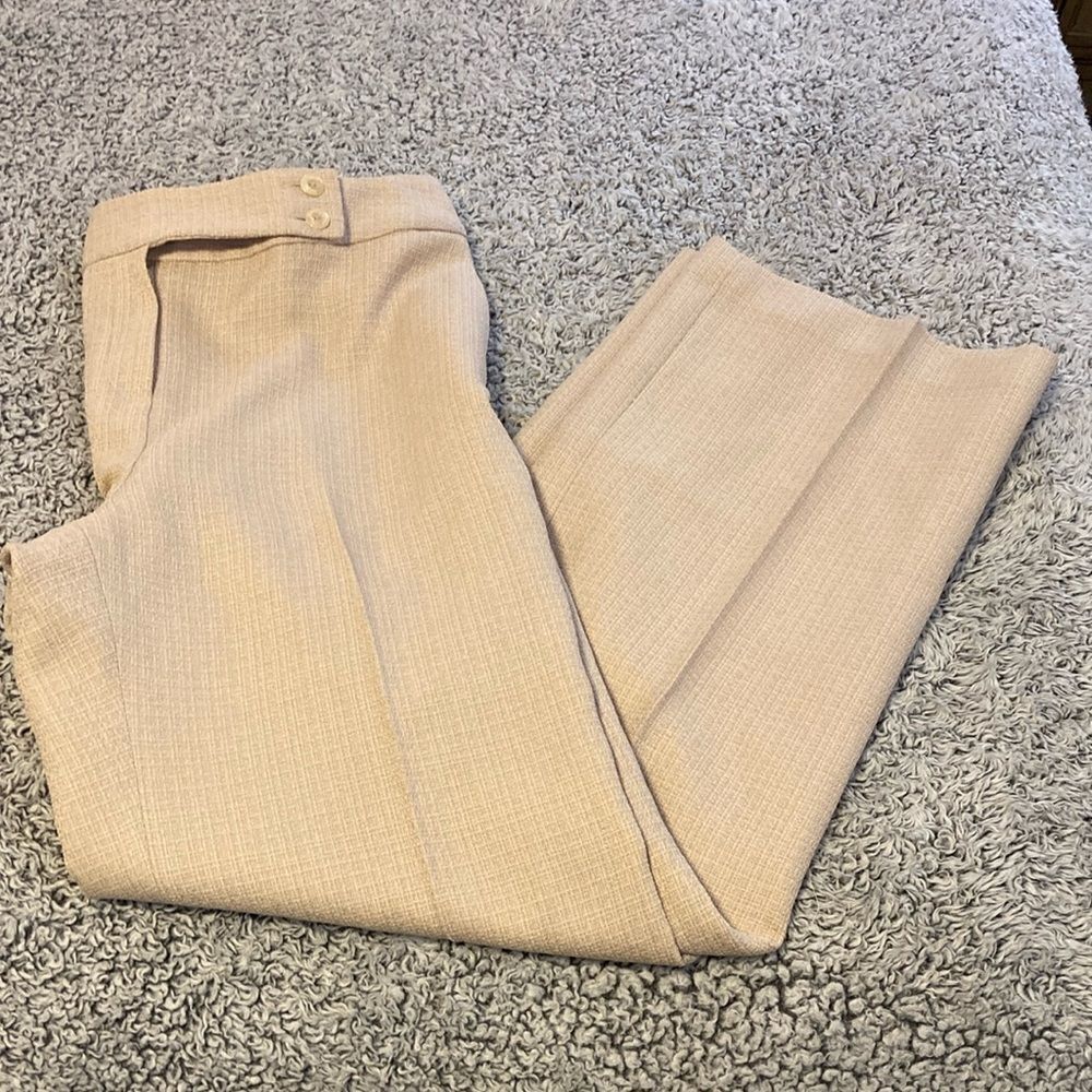 GABRIELLA 10 Wide Leg Fully Lined Textured Dress Pant